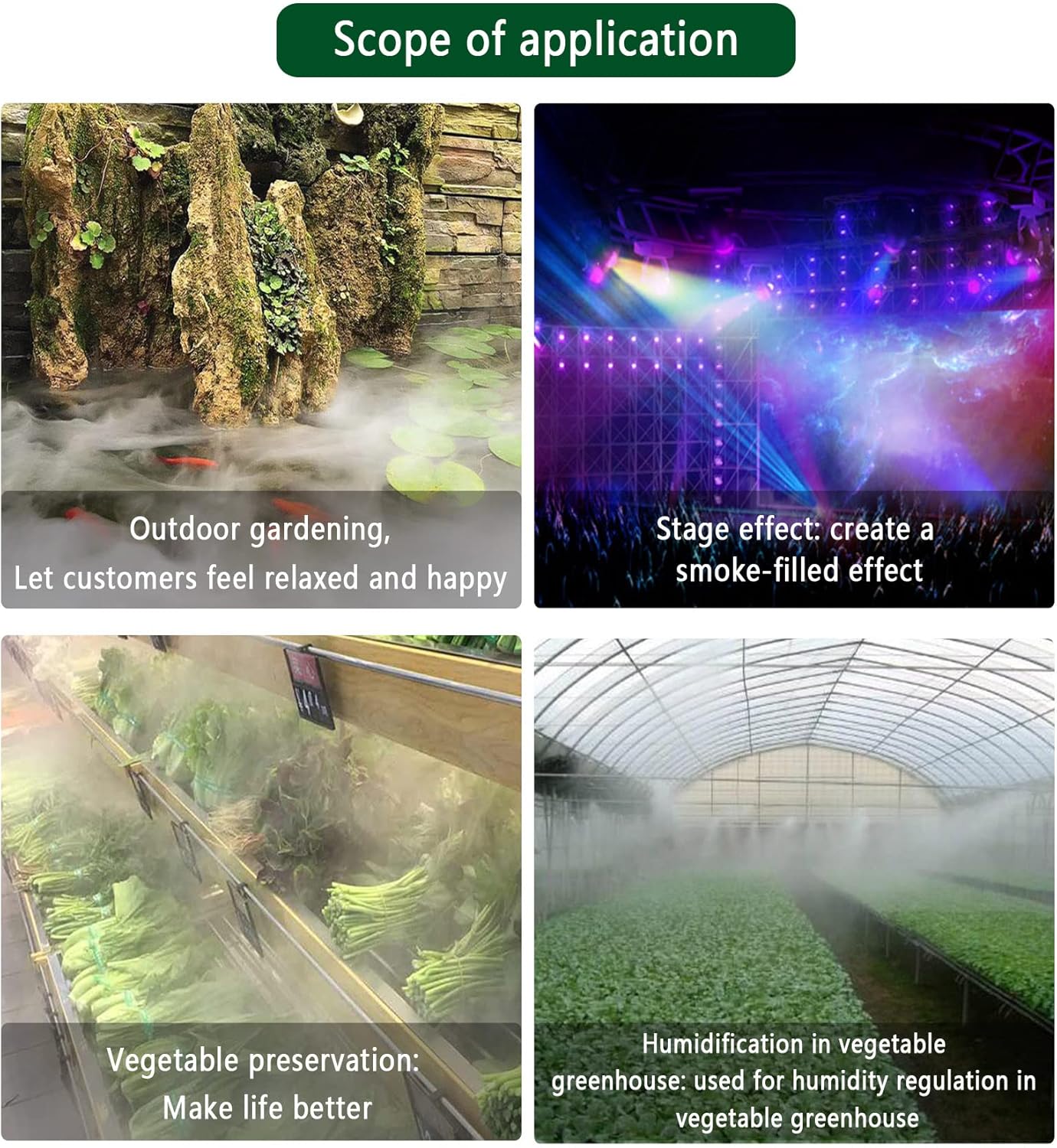 Ultrasonic Mist Maker 10 Heads, Ultrasonic Fogger Pond Fogger Waterproof Power Supply, Perfect for Pond, Greenhouse, Rockery, Lawn, Halloween Decoration