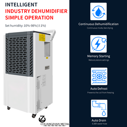 Commercial 90L/D Dehumidifier with Motor Core Components for Lar Spaces & Lager Rooms