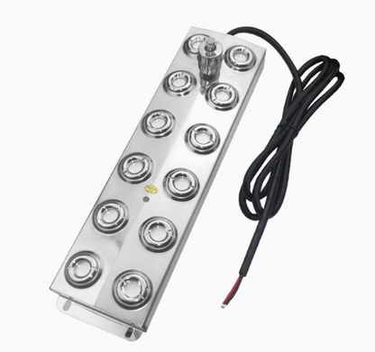 Ultrasonic Mist Maker 12 Heads, Ultrasonic Fogger Pond Fogger Waterproof Power Supply, Perfect for Pond, Greenhouse, Rockery, Lawn, Halloween Decoration