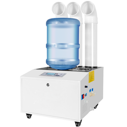 Ultrasonic Humidifier Cooler Sprayer 28kg/h Commercial Industrial Humidifier Portable Continuous Cool Mist Maker Humidifier with and Remote Sensor for Large Room Greenhouse Three Mist Outlet