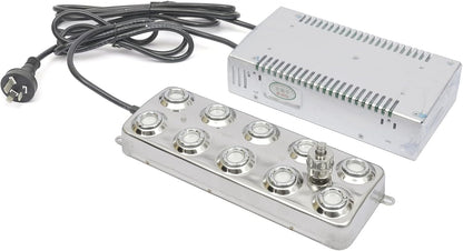 Ultrasonic Mist Maker 8 Heads, Ultrasonic Fogger  Pond Fogger Waterproof Power Supply, Perfect for Pond, Greenhouse, Rockery, Lawn, Halloween Decoration